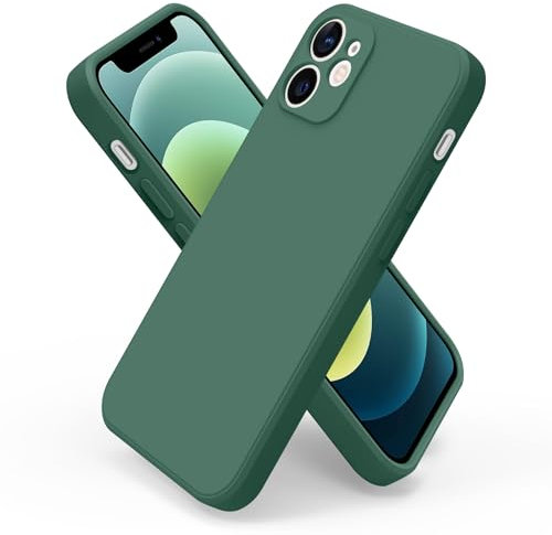 Tobfit Funda para iPhone 12 Mini, Carcasas Silicona Premium, Protección Completa Lente Cámara, Fundas Protectora Resistente Arañazos y Caídas para Apple iPhone 12 Mini 5,4 Pulgadas, Verde Oliva