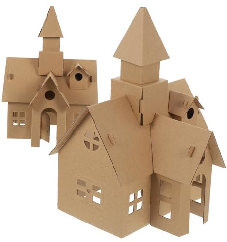 MOLUCKFU 2stücke Diy Spielzeug Zum Zusammenbauen Für Junge Mädchen Malspielzeug Graffiti Unfertige Burg Spielzeug Papiermaterial Lernspielzeug Bastelspielzeug Für Junge Mädchen