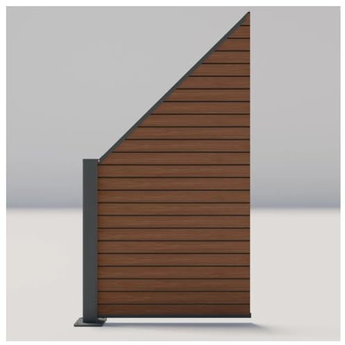 HORI® Sichtschutzzaun Rhombus-Style Anbauelement schräg | WPC Windschutz | Robuster Zaun für Garten & Terrasse | Erweiterbares Sichtschutzsystem | Modernes Design I Aufschrauben Braun