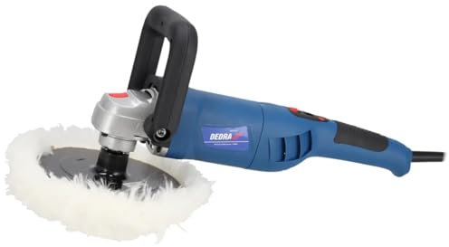 DEDRA Auto-Poliermaschine, elektrisch Leistung 1200 W, Polierteller 180 mm, 0-3000 U/min, Gewicht 2,8kg, langes Kabel 5m, mit digitaler Geschwindigkeitsanzeige