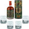 bick.shop Geschenkset 2 Gläser + 1 Flasche Rum Masskara personalisierte lasergravierte Geschenkidee mit persönlicher Note gravierte Rumgläser Geschenkbox (200ml, Pirat)