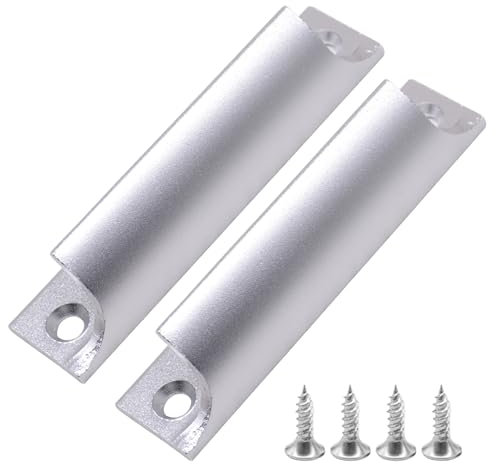 HFMYGS Maniglia per porta del balcone, esterna, maniglia esterna in lega di alluminio, adatta per finestre, armadi e cassetti, set versatile con viti, accessori per mobili (argento)