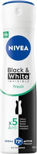 NIVEA Black & White Fresh Antitranspirant Spray 150ml (Packung mit 5)