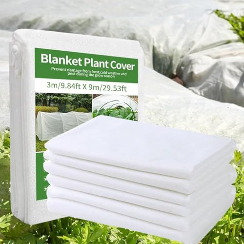 HAFRILY Gartenvlies für Pflanzen 3m x 9m 30gsm Gartenvlies Frostschutz Pflanze Frostschutz Abdeckung für Gemüse Blume Pflanze Kälte Winter Frost Insekten Vögel Schutz