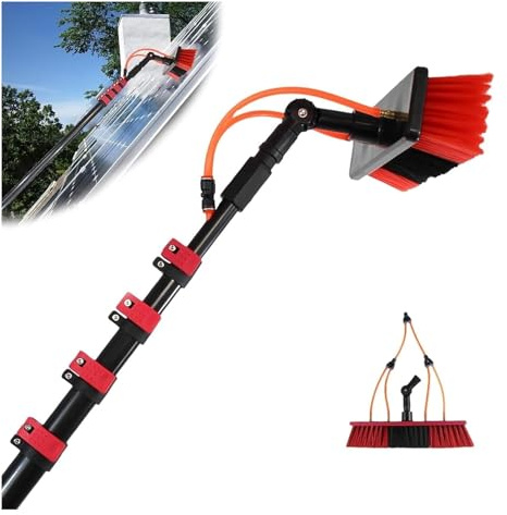 Ausziehbare Teleskop-Fensterreinigungsstange mit verstellbarem Bürstenkopf – 6 m Solarmodul-Reinigungswerkzeug-Set für mühelose Pflege und Wartung von Fenstern im Freien