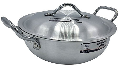 KITCHEN KING Aluminium Stir Fry Wok Style with Lid (23cm-9inch)