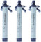 LifeStraw® Personal Water Filter for Hiking, Camping, Travel, and Emergency Preparedness, 3 Pack, Blue