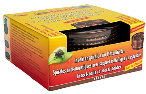 Hs24store Pot en métal pour Spirale à Insectes - en Bronze - avec 10 Spirales incluses