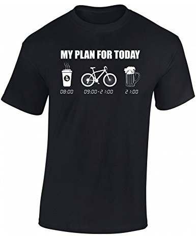 Fahrrad T-Shirt Herren : My plan for Today : Fahrradfahren - Fun Shirts Männer (M)