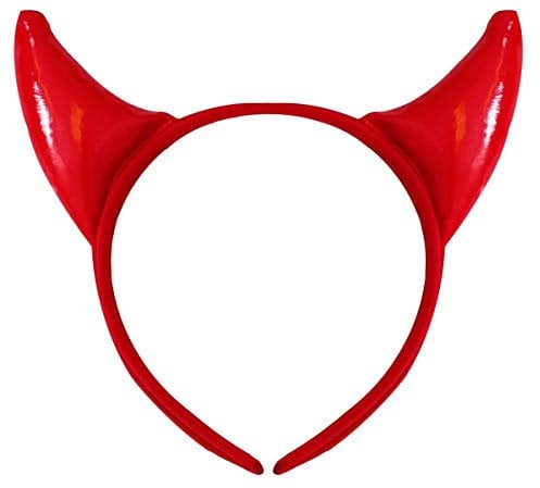 Devil Horns Fancy Dress Accessory Red Devil Horns on Headband Halloween Devil Costume (One Size)