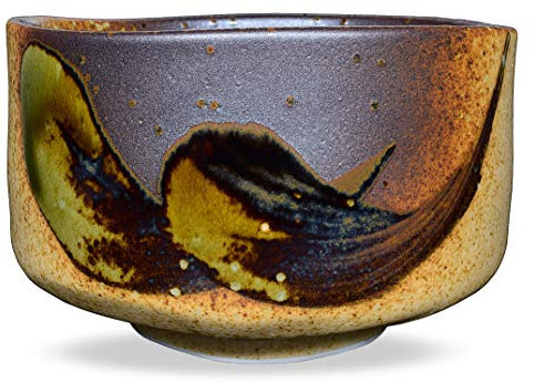 Mino Ware Japanese Handcrafted Matcha Tea Bowl Brown, Matcha Tea Cup Ceremony, Authentic Pottery, Shigaraki Oribe Chawan