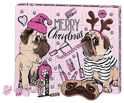 FESH! Pug'tastic Beauty Advent Calendar - Kosmetik-Adventskalender mit niedlichem Mops, 24 Stück