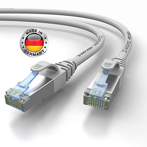 AIXONTEC 0,5m CAT 7 Profi-Netzwerk-LAN-kabel-Grau Cat6a Profi-Patchkabel SFTP (Pimf) 10 Gigabit Kat7-LANKabel HIGHEND Cat7 S/FTP flex Powerlan-kabel