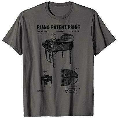 Piano Patent Druck 1937 - Vintage Musik Kunstwerk T-Shirt