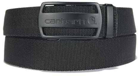 Carhartt Nylon Adjustable Industrial Belt, Black with Black Finish, 52