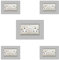 5X Double Socket Surround, Acrylic Back Panel or Plate, Protect Wall from Finger Prints, Font Colour:Grey