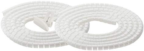 Chengsi Kabelmanagement-Hülle, 6 m, Kabel-Organizer, Spiralschlauch, Drahtwicklung, Kabelhülle, für Zuhause, Büro, PC, TV, Weiß