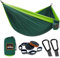 AnorTrek Camping Hängematte, superleichte tragbare Fallschirm Hängematte mit Zwei Baumgurten Einzel oder Doppel Nylon Reisebaum Hängematten Dunkelgrün&grün