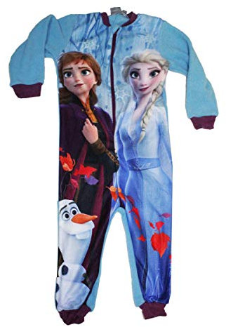 Russo Tessuti Tutina Bambina Bimba Pigiama Onesie Frozen Elsa Anna Pile Pail-Azzurro-3 Anni