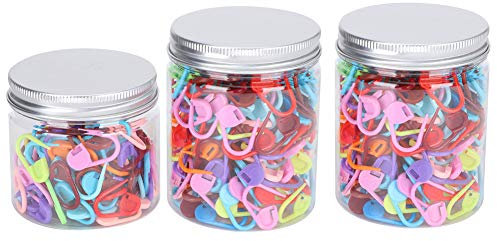 Marcatori di punti di bloccaggio per maglieria da 600 pezzi, contatore di piccole clip per uncinetto a colori misti con trasparente per tessitura e cucito