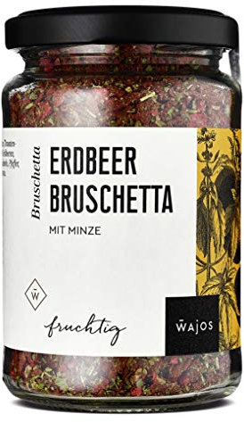 Wajos Erdbeer Bruschetta 65g – vegane Würzmischung mit Erdbeere, Basilikum & Minze, für Bruschetta Brot, mediterrane Küche