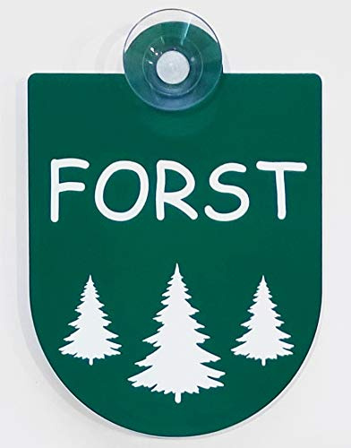Hinweis Schild Saugnapfschild Forst Forstbetrieb Gravur Grün Kunststoff 90x125mm (Forst)