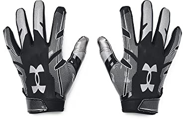 Under Armour Men's F8 Football Gloves , (001) / Black / Metallic Silver , X-Large