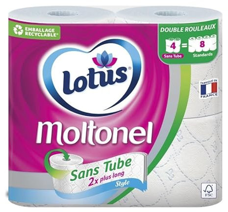 Entretien LOTUS - Moltonel Papier Toilette Sans Tube X4 (=8) - Lot De 3 - Vendu Par Lot