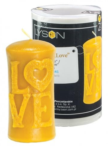 LYSON Kerzengießform Silikonform Walze Zylinder mit dem Aufschrift LOVE 10,5 cm hoch Silikon Kerzenform für Sojawachs, Bienenwachs, Gips, Seifer, Aromatherapie Kerzenherstellung Bienenwachskerzen
