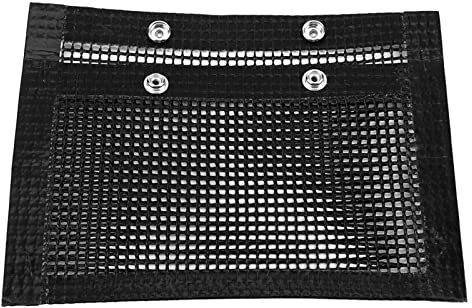 Barbeque Grill Mesh Bag, BBQ Cooking Non Stick Bags Reusable Heat Resistant Pouches with Snap Button Charcoal Border Sleeves Accessories for Outdoor Vegetables Meat Picnic Toaster Tool S