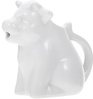 UPKOCH Ceramic Milk Jug Animal Cow Creamer Dispenser Creamer Pourer Espresso Pot Italian Espresso Cups Ceramic Gravy Boat Warmer Gravy Holder Sauce Boat Soy Teapot Ceramics Cartoon White