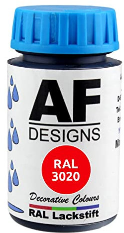 Alex Flittner Designs Vernice RAL 3020 rosso traffico opaco 50 ml legno metallo mobili bagno vernice ritocco vernice di riparazione