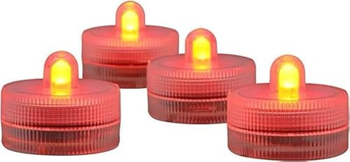 50pcs Underwater LED Flameless LED Candle Battery Operated Tealight Submersible Decorative Lights for Wedding Party Event Candle Aquarium Light Christmas Halloween Light (red)