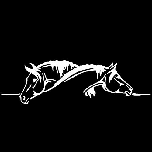 LSGGTIM Zwei Pferdekopf Aufkleber Auto, 5 Stück Reflektierende Autoaufkleber Heckscheibe Aufkleber Wasserdichter Laptop Horse Pferdemotiv Grafische Sticker für Auto LKW Motorrad Aufkleber-20cmx6cm