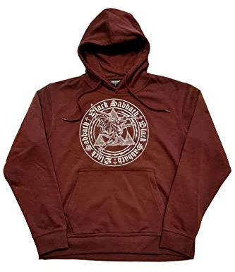 Black Sabbath Hoodie Henry Pyramid Emblem Logo Official Unisex Brown Pullover M