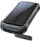 Boompods Neutron Solar-Powerbank 10000mAh - tragbares Ladegerät mit Solarpanel & LED-Taschenlampe, IPX4 wasserdichte Outdoor Akkubank mit 2 USB-Anschlüssen für Handy, Tablets und Camping, Schwarz