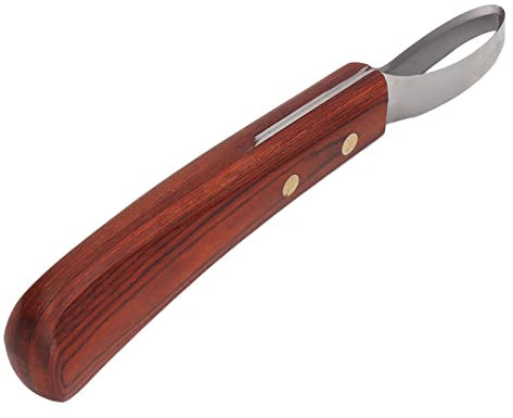 Yosoo Health Gear Tijeras para Cortar Pezuñas de Caballo, Cortador de Pezuñas de Ganado, Cuchillo para Pezuñas de Caballo, Tijeras para Cortar Pezuñas Hoja de Acero Inoxidable Mango de Madera de