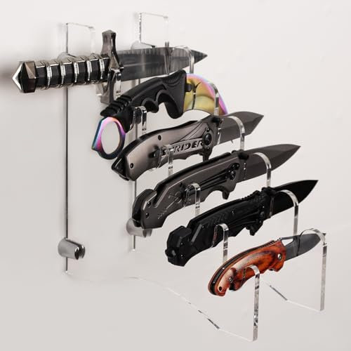 HHUXIUE Acrylic Knife Rack Display Stand - Wall Mount Storage