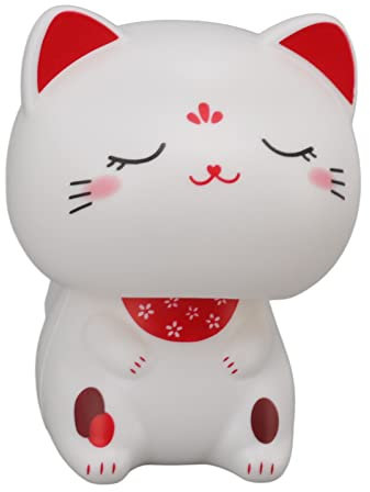 Lucky Wackelkatze, Solarbetriebene Mini-Glückskatze, Restaurants, Auto-Armaturenbrett, Feng Shui-Dekoration für Fortune Happiness Luck (Gesicht)