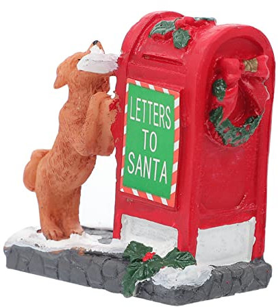 TOYANDONA Briefkasten Handwerk Ornamente Harz Weihnachtsschmuck Weihnachtsbriefkastenfigur Weihnachtsbriefkastenverzierung Weihnachtsfigur Weihnachtsbriefkastenfigur Rote Briefkastenfigur