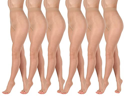 BANANALU 15 Den zehenfreie weiche Strumpfhose Toeless transparent Open Toe Toeless 15 Naturale 6er Set XL