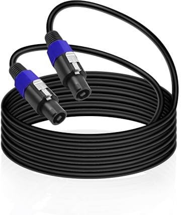 MEIRIYFA Speakon to Speakon Cable, Speakon Male to Male Jack Speaker Break Out Twist Lock Audio Cable for DJ PA Stage Loudspeaker Amplifier Speaker Cable - 2.5M