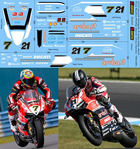 Generisch 1/12 Waterslide Decals für Ducati Panigale R Superbike 2015 SBK Troy Bayliss Chaz Decals Decal TBD285