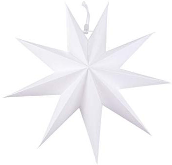 UKCOCO Hängende Papiersternlaternen Papier Helle Farbtöne Weihnachtsanhänger Aus Papier Weihnachtsfeier Favord Weihnachtsstern Laterne Sternverzierungen Lampen 3d Weiß Leuchter