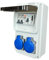 RoadEu - Quadro Elettrico Distributore di corrente da 230V con contatore, 2 x Schuko, magnetotermico differenziale 40A e 2 interruttori C16A - Cablato, distributore di prese interni/esterni IP44