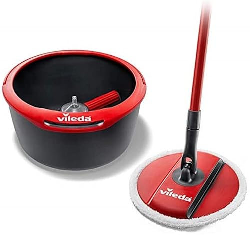 Briconess.com Lavapavimenti con Sistema di strizzatura Manuale con Rullo Rotante e Panno in Microfibra Spin Clean Vileda