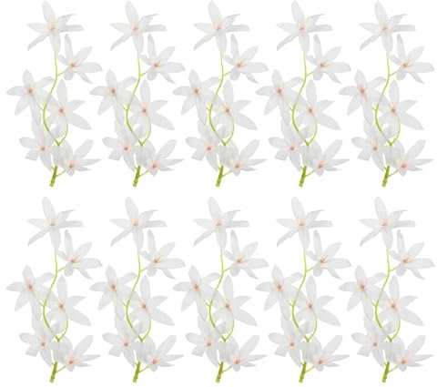 PATIKIL 7 Künstliche Orchidee Blume 16Stk Schwimmende Kerzen Simulationsblume Zylinder Vase Füller für Haus Hochzeit Verzierung Weiß