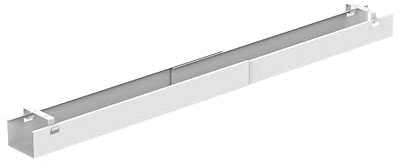 Kabelkanal Schreibtisch Weiß Verstellbar 90 bis 140 cm - Kabelmanagement für kabelorganisation am Arbeitsplatz - Cable Management Desk Under - Stabureaus®