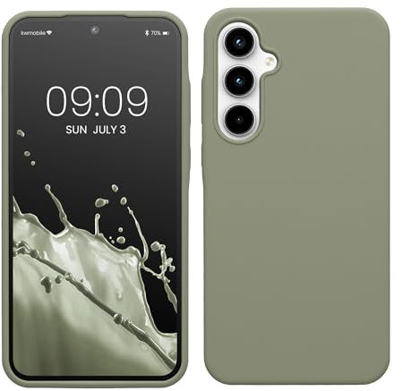 kwmobile Case Compatible with Samsung Galaxy A35 Case - TPU Silicone Phone Cover with Soft Finish - Gray Green