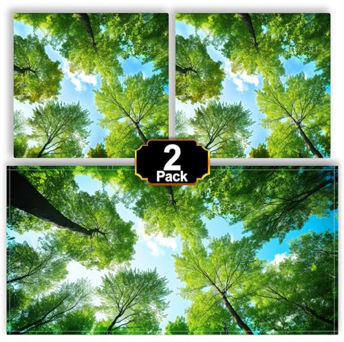 Aheroi Light Covers - 2 Pcs Fluorescent Magnetic Light Covers for Ceiling, 4x2 FT, Office/School Classroom Chiller (Forest)